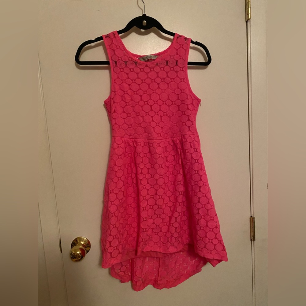Hot pink, lace dress